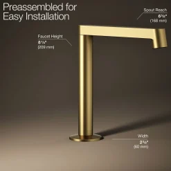 Bathroom sink faucet spout with Row design, 1.2 gpm