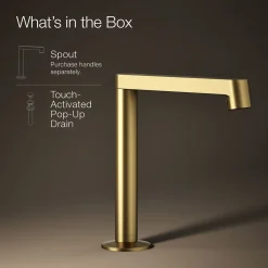 Bathroom sink faucet spout with Row design, 1.2 gpm
