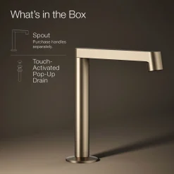 Bathroom sink faucet spout with Row design, 1.2 gpm