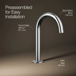 Bathroom sink faucet spout with Tube design, 1.2 gpm