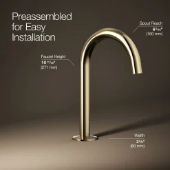 Bathroom sink faucet spout with Tube design, 1.2 gpm