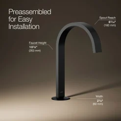 Bathroom sink faucet spout with Ribbon design, 1.2 gpm