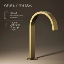 Bathroom sink faucet spout with Ribbon design, 1.2 gpm