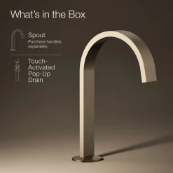 Bathroom sink faucet spout with Ribbon design, 1.2 gpm