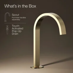 Bathroom sink faucet spout with Ribbon design, 1.2 gpm