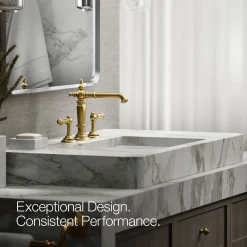 Bathroom sink faucet spout with Column design, 1.2 gpm