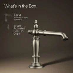 Bathroom sink faucet spout with Column design, 1.2 gpm
