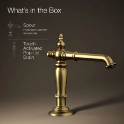 Bathroom sink faucet spout with Column design, 1.2 gpm