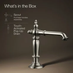 Bathroom sink faucet spout with Column design, 1.2 gpm
