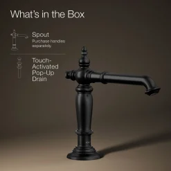 Bathroom sink faucet spout with Column design, 1.2 gpm