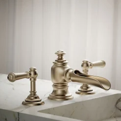 Bathroom sink faucet spout with Flume design, 1.2 gpm