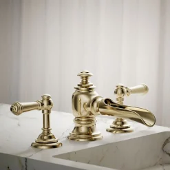 Bathroom sink faucet spout with Flume design, 1.2 gpm