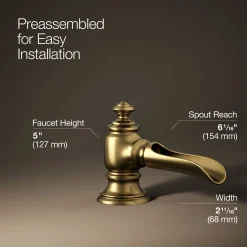 Bathroom sink faucet spout with Flume design, 1.2 gpm