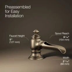 Bathroom sink faucet spout with Flume design, 1.2 gpm