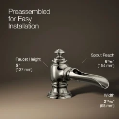 Bathroom sink faucet spout with Flume design, 1.2 gpm