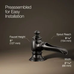Bathroom sink faucet spout with Flume design, 1.2 gpm