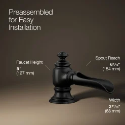 Bathroom sink faucet spout with Flume design, 1.2 gpm