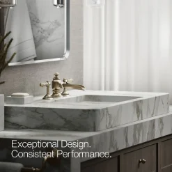 Bathroom sink faucet spout with Flume design, 1.2 gpm
