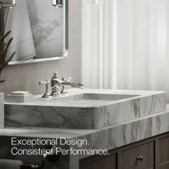Bathroom sink faucet spout with Flume design, 1.2 gpm