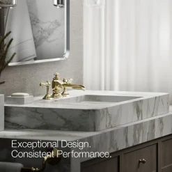 Bathroom sink faucet spout with Flume design, 1.2 gpm