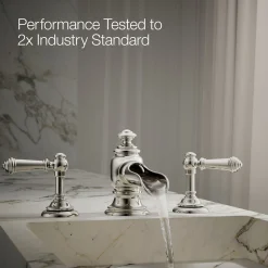 Bathroom sink faucet spout with Flume design, 1.2 gpm