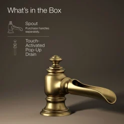 Bathroom sink faucet spout with Flume design, 1.2 gpm