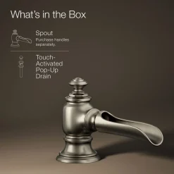 Bathroom sink faucet spout with Flume design, 1.2 gpm