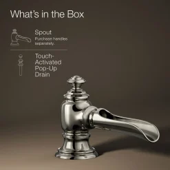 Bathroom sink faucet spout with Flume design, 1.2 gpm