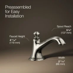 Bathroom sink faucet spout with Bell design, 1.2 gpm