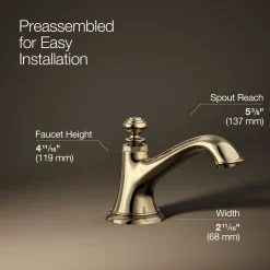 Bathroom sink faucet spout with Bell design, 1.2 gpm