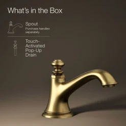 Bathroom sink faucet spout with Bell design, 1.2 gpm