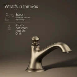Bathroom sink faucet spout with Bell design, 1.2 gpm