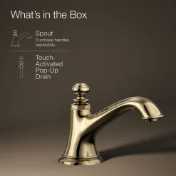 Bathroom sink faucet spout with Bell design, 1.2 gpm