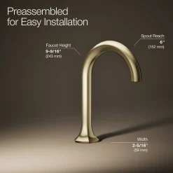 Bathroom sink faucet spout with Cane design, 1.2 gpm