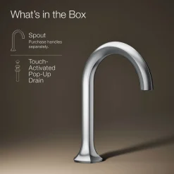Bathroom sink faucet spout with Cane design, 1.2 gpm