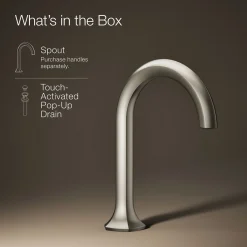 Bathroom sink faucet spout with Cane design, 1.2 gpm