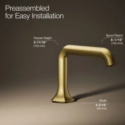 Bathroom sink faucet spout with Straight design, 1.2 gpm