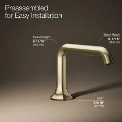 Bathroom sink faucet spout with Straight design, 1.2 gpm