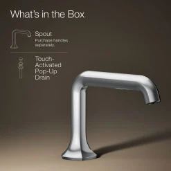 Bathroom sink faucet spout with Straight design, 1.2 gpm