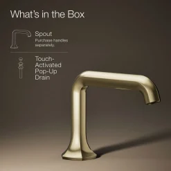 Bathroom sink faucet spout with Straight design, 1.2 gpm