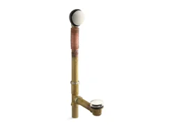 Brass toe tap bath drain