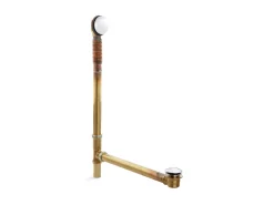 Brass toe tap bath drain