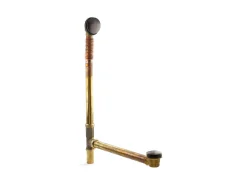 Brass toe tap bath drain