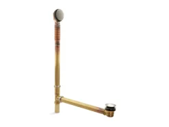 Brass toe tap bath drain