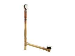 Brass toe tap bath drain