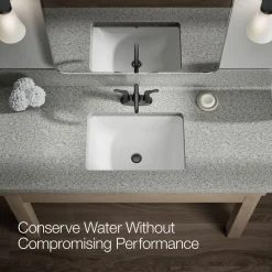 Centerset bathroom sink faucet, 0.5 gpm