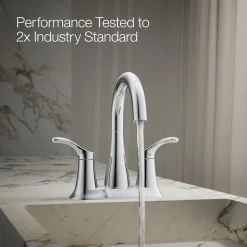Centerset bathroom sink faucet, 0.5 gpm
