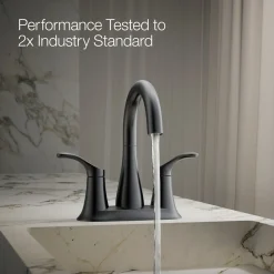Centerset bathroom sink faucet, 0.5 gpm