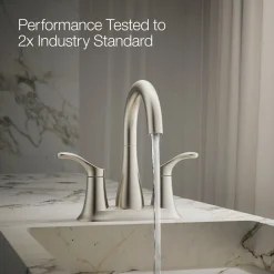 Centerset bathroom sink faucet, 0.5 gpm
