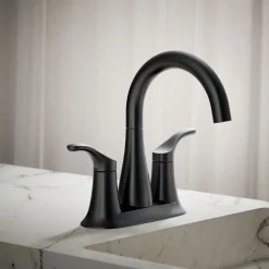 Centerset bathroom sink faucet, 0.5 gpm